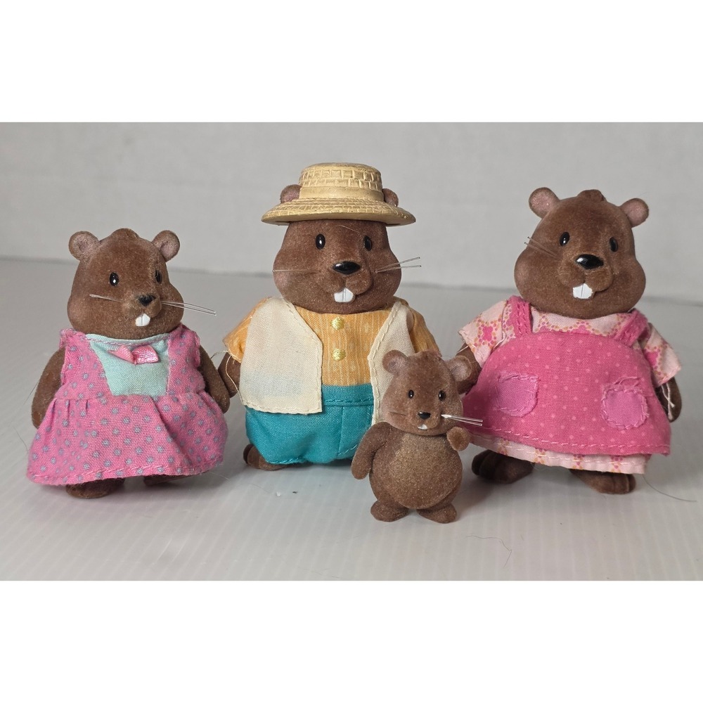 Li'l Woodzeez Waterwaggle Beaver Family Small Brown Good 6154Z